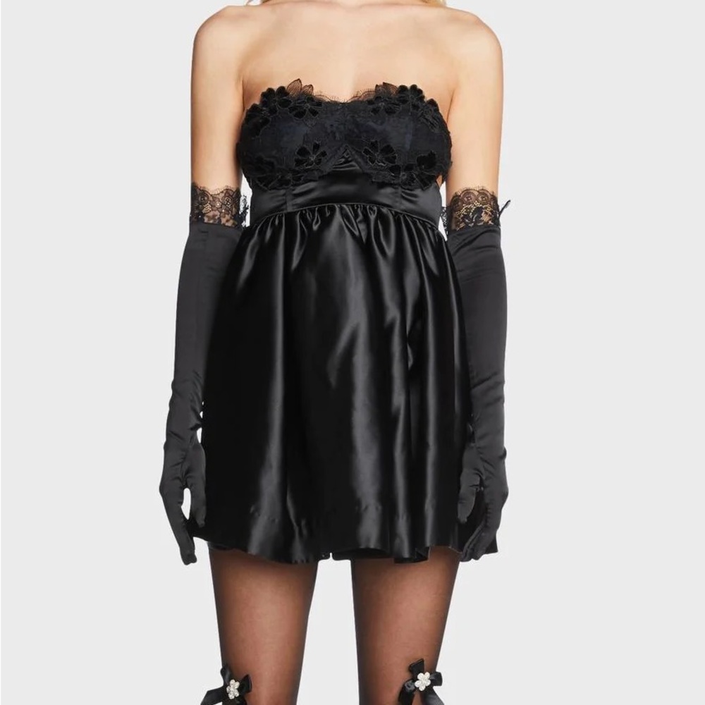For love and lemons lace pleated mini dress